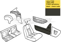 kit de Panneau de porte – gauche et droit, inférieur- coloris noir Volvo P1800S 691062