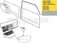 B-pillar panel Gray Left and Right Volvo P210 691106