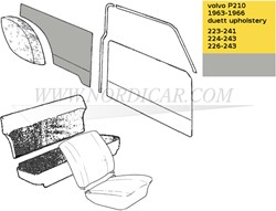 Panneau latéral - Gris - kit arrière gauche et droite Volvo P210 691130
