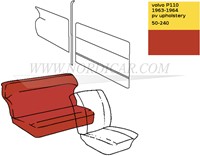 Upholstery rear seat Red set: seat and back Volvo PV544 code 50-240 691190