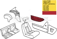 Deurpaneel set Rood Bovenzijde Links + Rechts  Volvo P1800S 691415