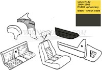 kit de Panneau de porte – gauche et droit, supérieur- coloris noir Volvo P1800S 691417