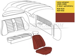 Vordersitz Polsterung Rot Volvo Amazon code 167-502 175-523 416-514 420-532 510-518 691434