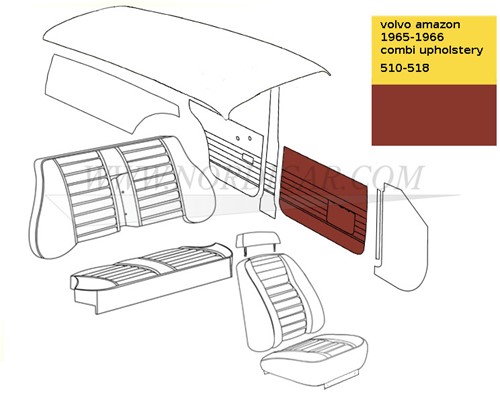 Deurpaneel set Rood Voorzijde Links + Rechts Volvo Amazon code 167-502 510-518 691490-3