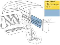 Porte panneau avant Revêtement Bleu clair Volvo Amazon code 170-505 513-521 691496