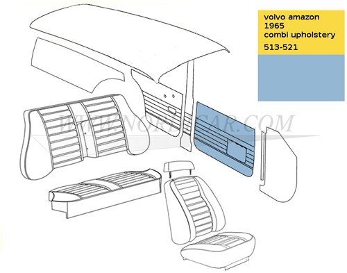 Tür Frontblende Verkleidung Hellblau Volvo Amazon code 170-505 513-521 691496-3