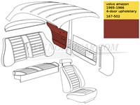 Deurpaneel set Rood Achterzijde Links + Rechts Volvo Amazon code 167-502 510-518 691498