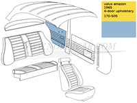 Porte panneau arrière Revêtement Bleu clair Volvo Amazon code 170-505 513-521 691504