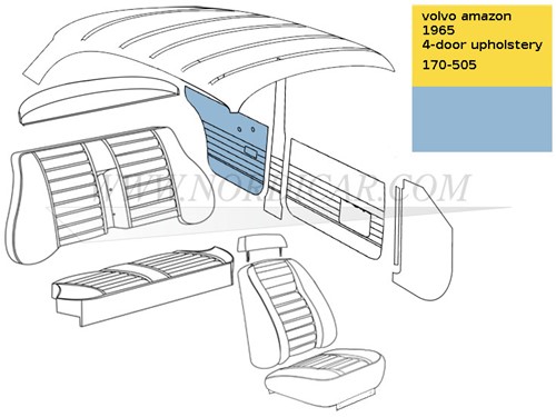 Tür Rückwandverkleidung Hellblau Volvo Amazon code 170-505 513-521 691504