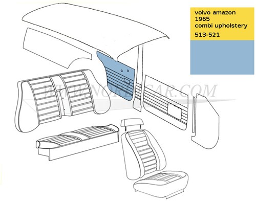 Tür Rückwandverkleidung Hellblau Volvo Amazon code 170-505 513-521 691504-3