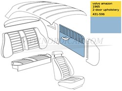 Tür Frontblende Verkleidung Hellblau Volvo Amazon code 419-517 1965 691512