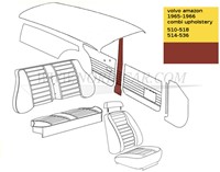 B-pillar panel Red Left and Right Volvo Amazon P120 P220 1965-1966 691514-3