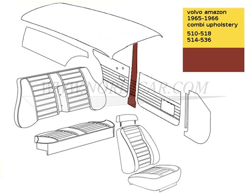 B-pillar panel Red Left and Right Volvo Amazon P120 P220 1965-1966 691514-3