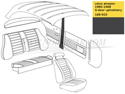 B-Säule  Panel Schwarz Links und Rechts Volvo Amazon code 168-503 511-519 691516