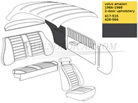 Innenverkleidung Seitenverkleidung satz- schwarz- hinten links und rechts Volvo Amazon 2drs code 417-515 428-584 691524