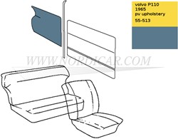 Sellerie de panneau latéral set, gauche et droite - bleu Volvo 544 65-66 code 55-513 691568