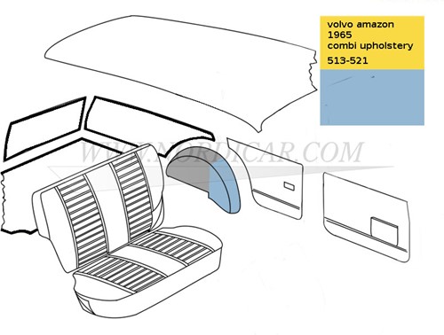 Sellerie de passage de roue set, gauche et droite - bleu Volvo 691607