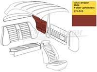 Panneau de porte Rouge, Arrière Gauche et Droite Volvo Amazon P120 P220 1965-1966 691811