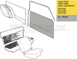 Kit de panneau de porte, gauche et droite - gris Volvo Duett P210 691994