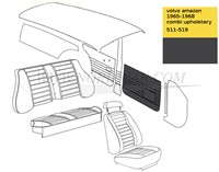 Türverkleidung Schwarz, Vorne Links und Rechts Volvo Amazon P120 P220 691998-3
