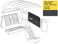 Panneau de porte Noir, Gauche et Droite Volvo Amazon 2drs code 417 en 428 692002