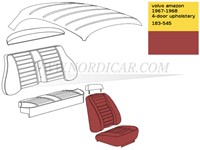 Voortoel Bekleding Rood Volvo Amazon code 183-545 424-551 429-585 518-554 692090-3