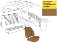 Seat cover set- brown- seat and back Volvo Amazon code 184-546 425-552 519-555 692092