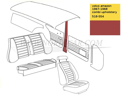 B-Säule  Panel Rot Links und Rechts Volvo Amazon code 183-545 518-554 692135-3