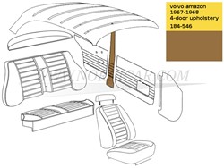 B-Stijl bekleding set Bruin Links + Rechts Volvo Amazon code 184-546 519-555 692137