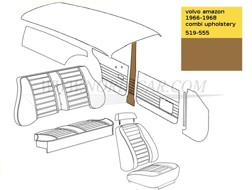 Panneau Montant B - Marron Gauche et Droite Volvo Amazon code 184-546 519-555 692137-3