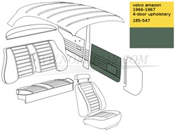 Deurpaneel set Groen Voorzijde Links + Rechts Volvo Amazon code 185-547 520-556 692145
