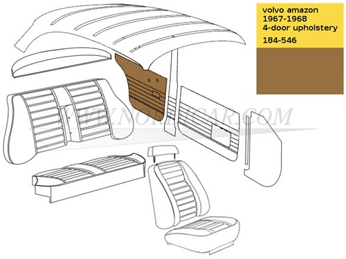kit de Panneau de porte – gauche et droit, partie arrière- coloris brun Volvo Amazon P120 P220 692149