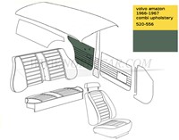 Porte panneau arrière Revêtement Vert Volvo Amazon code 185-547 520-556 692151-3