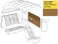 Deurpaneel set Bruin Links + Rechts Volvo Amazon 2drs P130 66-68 code 425-552  692161
