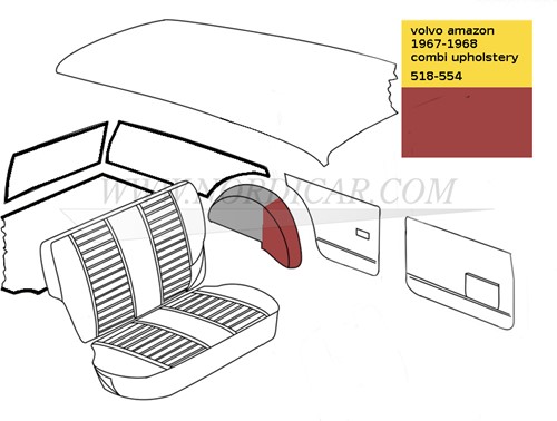 Wielkuip bekleding set Rood Amazon Combi Links en Rechts Volvo 692165