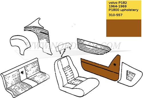 Türverkleidung satz- braun- unten links und rechts Volvo 1800S 692180