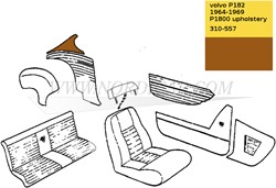 C-stijlpaneel set bruin Links Achter en Rechts Achter Volvo 1800S 692184