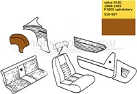 kit de Habillage de bac de roue de secours côté gauche et droit- coloris marron Volvo P1800 692188