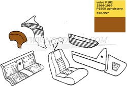 kit de Habillage de bac de roue de secours côté gauche et droit- coloris marron Volvo P1800 692188