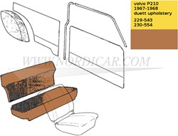 Rücksitzpolsterung Braun Satz, Sitz und Rücken Volvo P210 code 230-544 692264