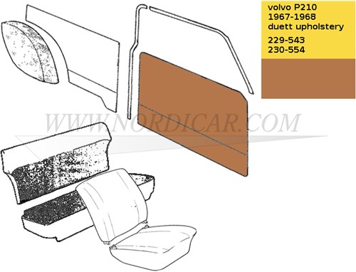 Türverkleidung Satz, links und rechts - braun Volvo Duett P210 692268