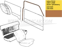 B-pillar panel Brown Left and Right Volvo P210 code 229-543 230-544 692274