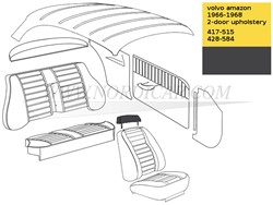 Housse d'appui tête – Noir Volvo Amazon 1800 140 160 692659