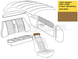 Housse d'appui tête – Marron Volvo Ama 1966-1968 1800 140 160 692660