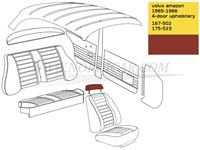 Housse d'appui tête – Rouge Volvo Amazon rood met zwart 692662-3