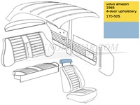 Housse d'appui tête – Bleu clair Volvo Ama Kleurcode 170-505 419-517 513-521 692666-3