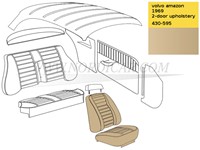 Stoel Bekleding set Beige Zitting + Rugleuning (1 stoel) Volvo Amazon code 430-595 522-598 692885