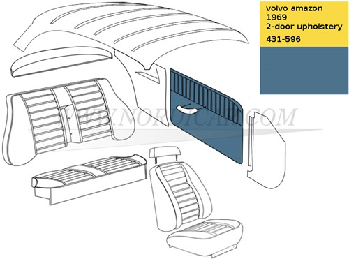 Tür Frontblende Verkleidung Blau Volvo Amazon code 431-596 1969 692908