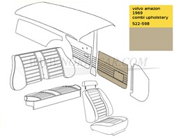 Tür Frontblende Verkleidung Beige Volvo Amazon code 522-598 1969 692912