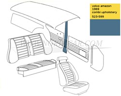 Panneau Montant B - Bleu Gauche et Droite Volvo Amazon code 523-599 1969 692938